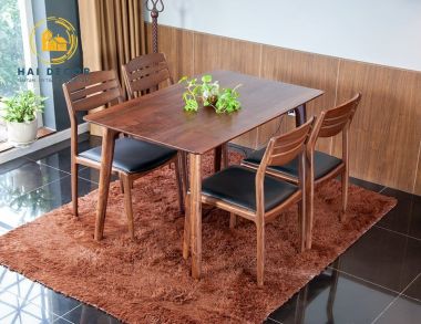 Bộ bàn ăn gỗ công nghiệp cao cấp sang trọng cho gia đình