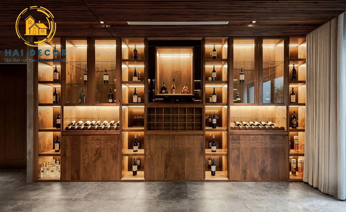 Tủ rượu sang trọng cho phòng khách và phòng ăn tiện nghi