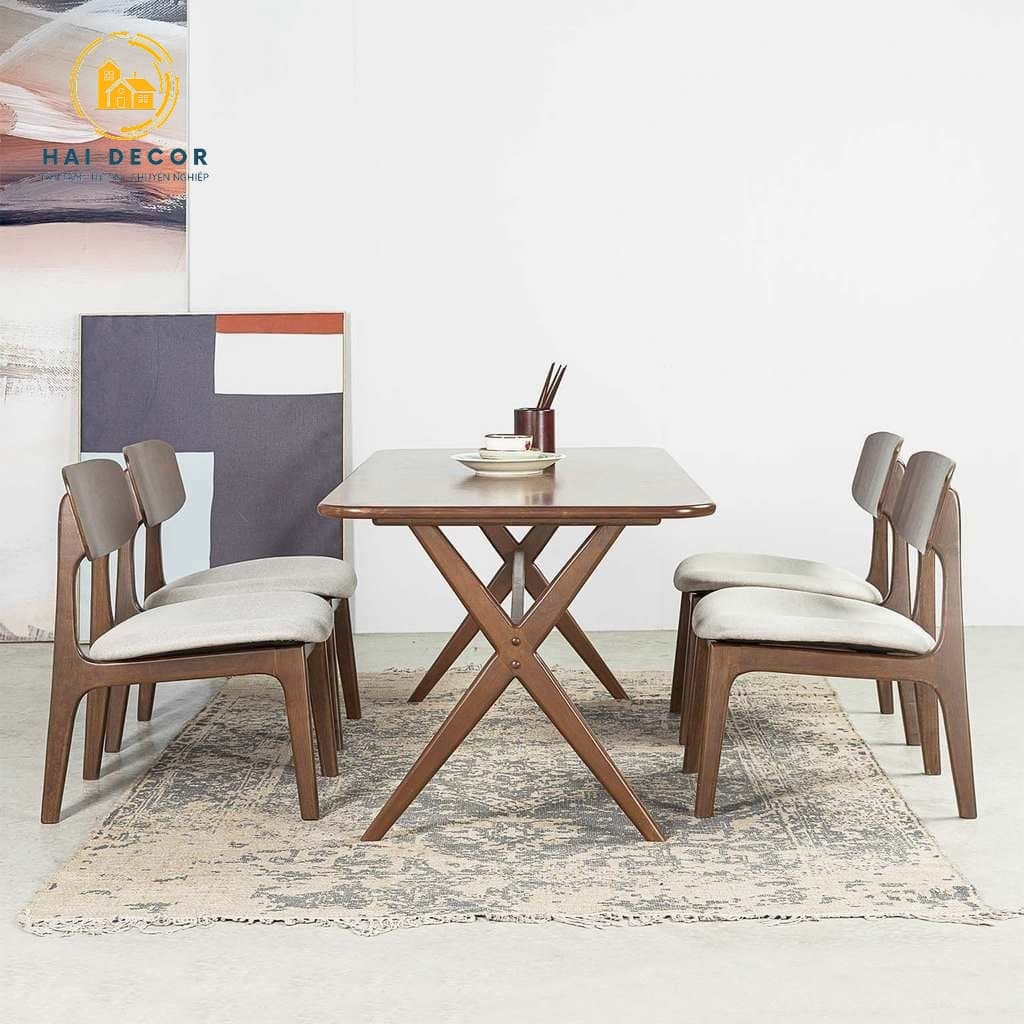 Bộ bàn ăn gỗ công nghiệp