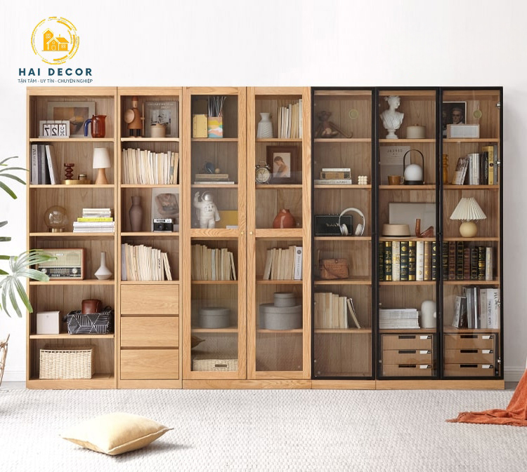 Tủ sách gỗ tự nhiên 