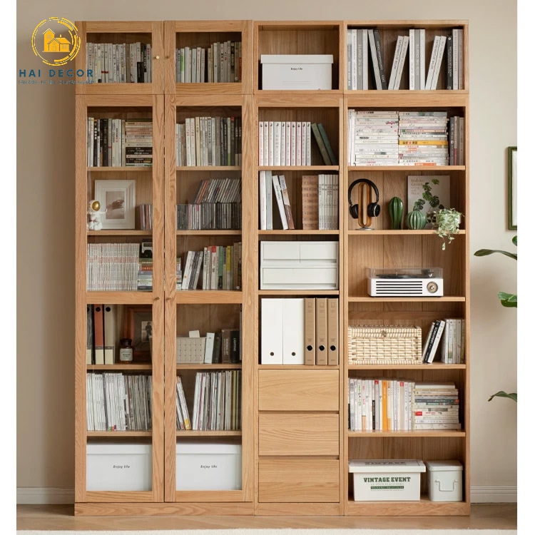 Tủ sách gỗ tự nhiên 