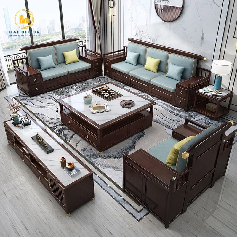sofa gỗ cho nhà phố