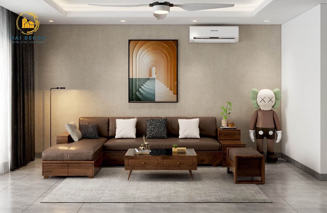 sofa gỗ cho nhà phố