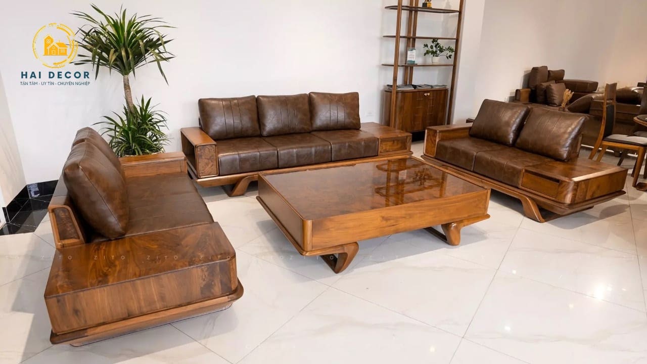 sofa gỗ cho nhà phố