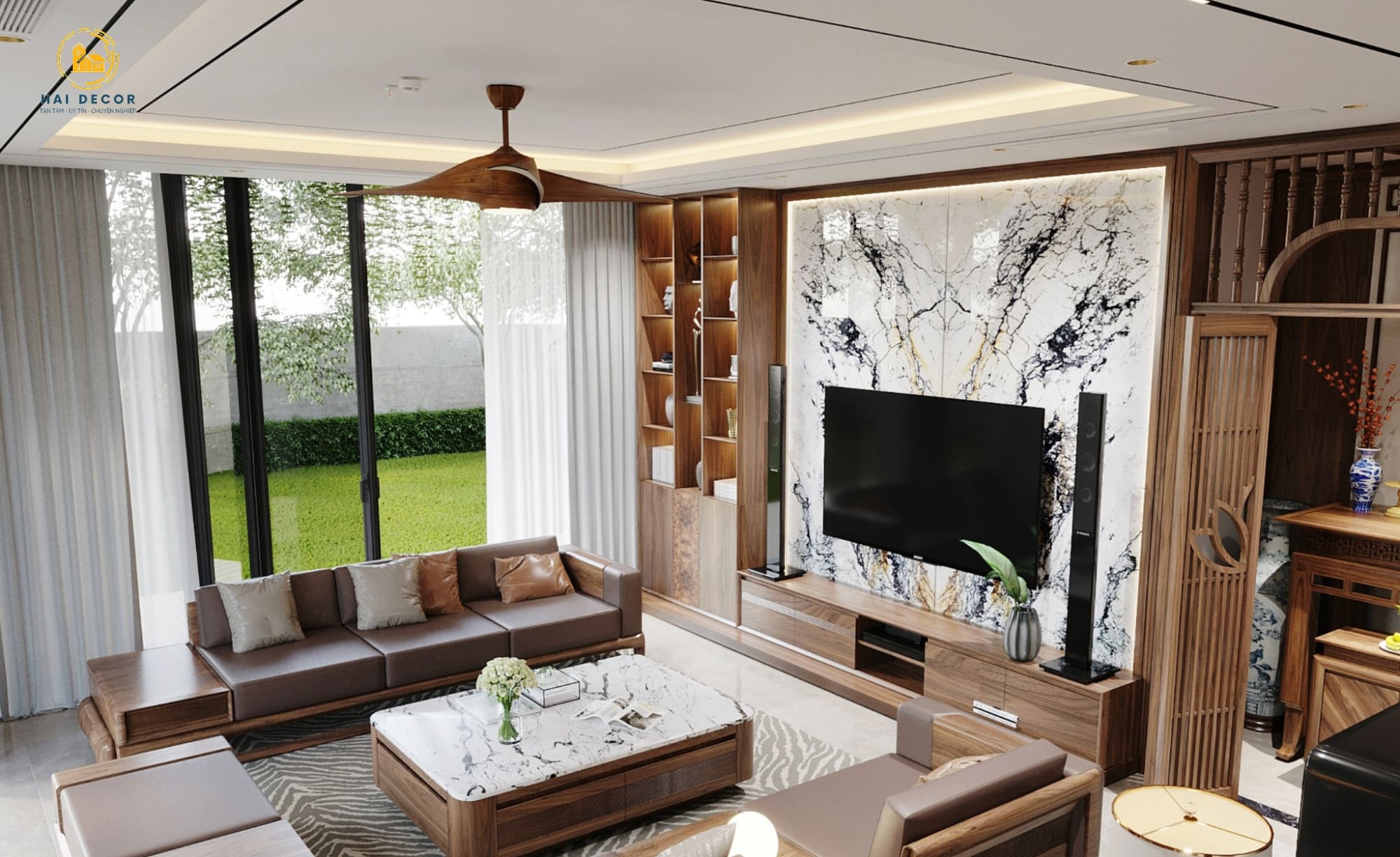 phòng khách không gian mở